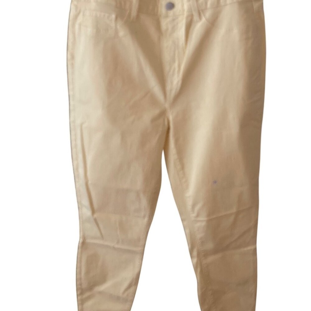 NWT L'AGENCE High Rise Skinny Margot  Yellow Cotton Jeans Size 32